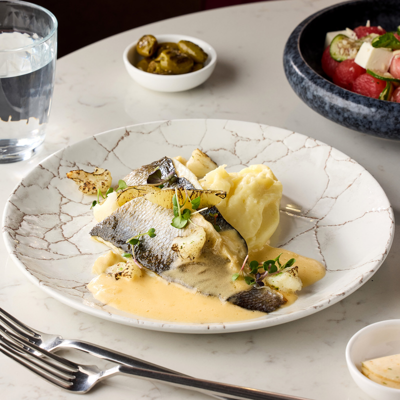 Sea Bass with Mashed Potatoes