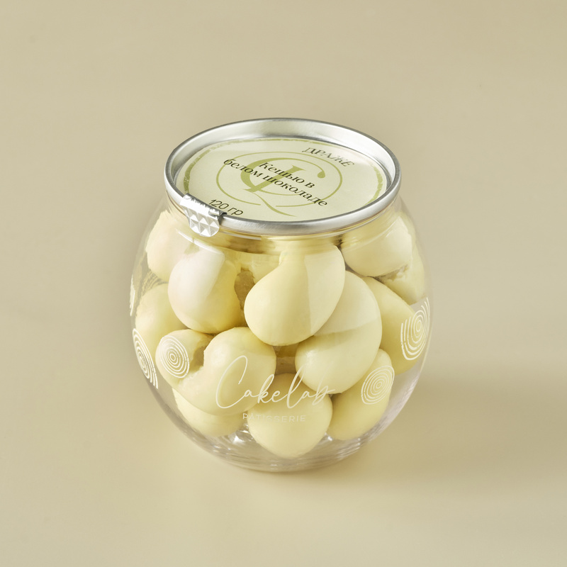 Oq shokoladga botirilgan keshyu