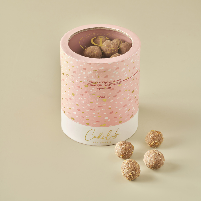 Vafli ushoqli karamelli shokoladli funduk