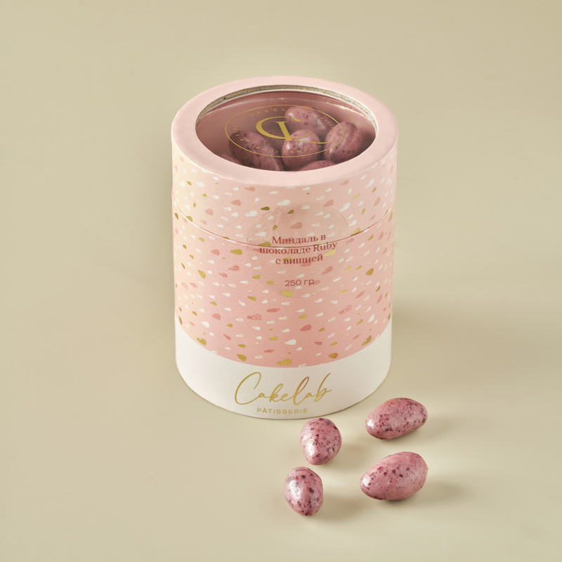 Almonds in Ruby Chocolate with Cherry