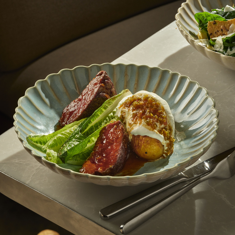 Бон стейк с картофелем паве